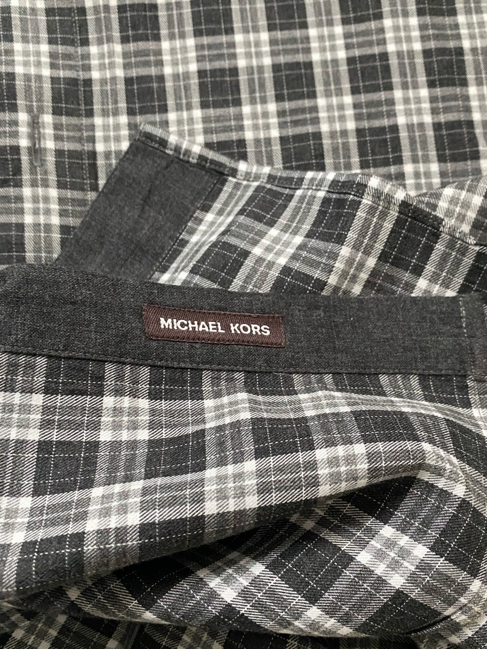 MICHAEL KORS | 100% Cotton Plaid Button Down Shirt Tailored Fit XXL - Picture 8 of 17